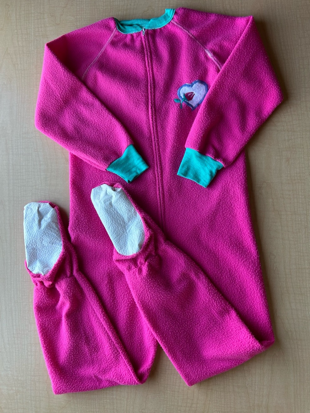 Vintage Gerber Signature Collection Pink Fleece Footed Onesie Pajamas Size 8 USA